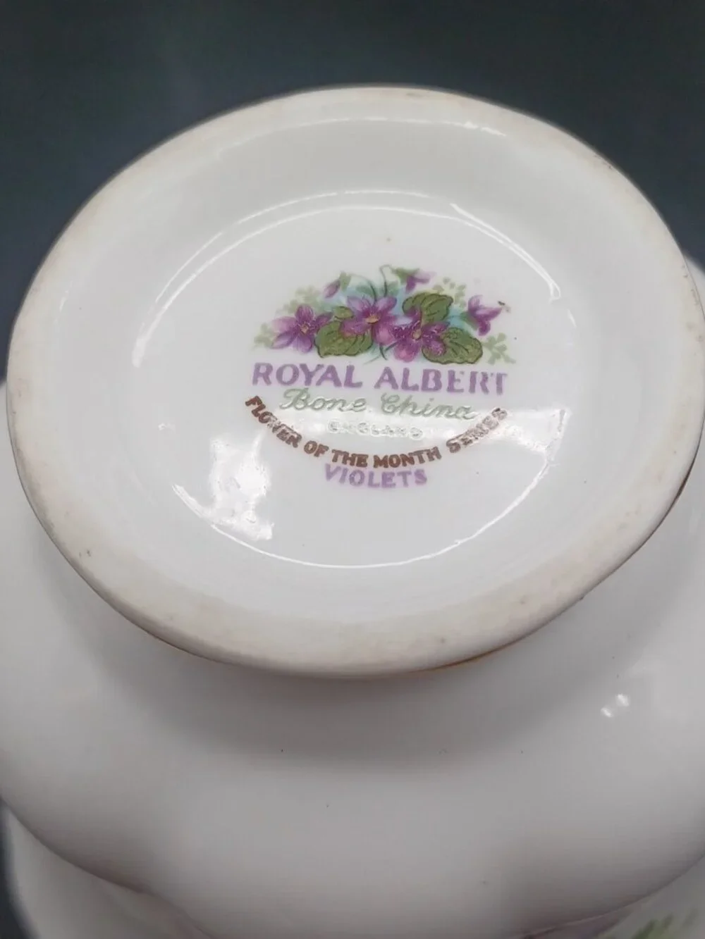 Royal Albert February Cup Saucer 1961 Birthday Flower Bone China England Vtg